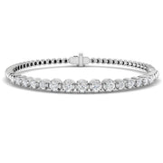 Natural Round Diamond Beaded Tennis Bracelet in 10K/14K gold and platinum with certified lab-grown or natural diamonds