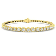 Natural Round Diamond Beaded Tennis Bracelet in 10K/14K gold and platinum with certified lab-grown or natural diamonds