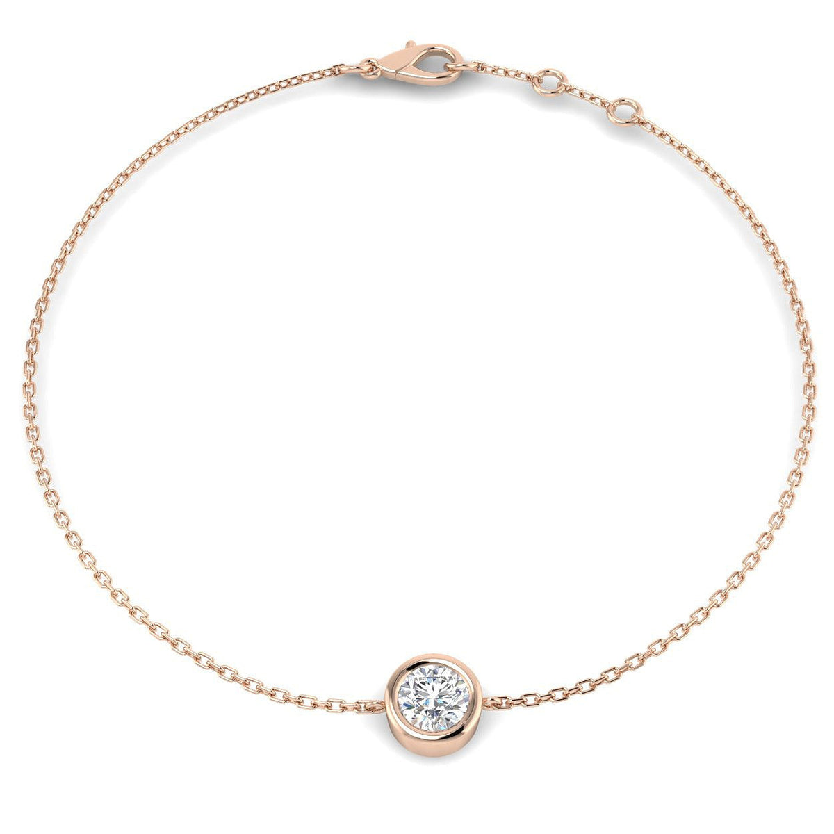 Natural Diamond Solitaire Bracelet in 10K/14K gold and platinum with certified lab-grown or natural diamonds