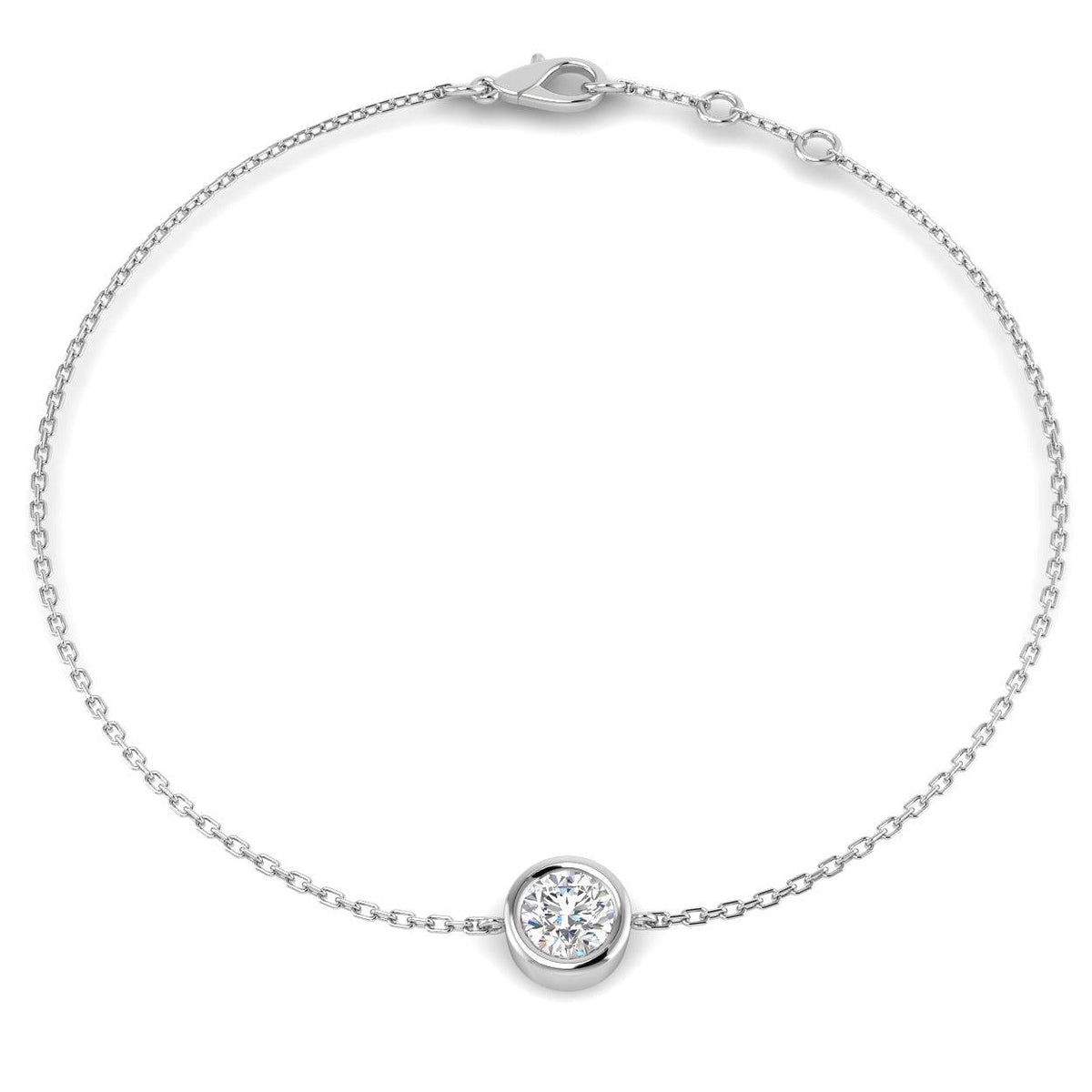 Natural Diamond Solitaire Bracelet in 10K/14K gold and platinum with certified lab-grown or natural diamonds