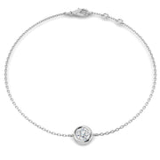 Natural Diamond Solitaire Bracelet in 10K/14K gold and platinum with certified lab-grown or natural diamonds