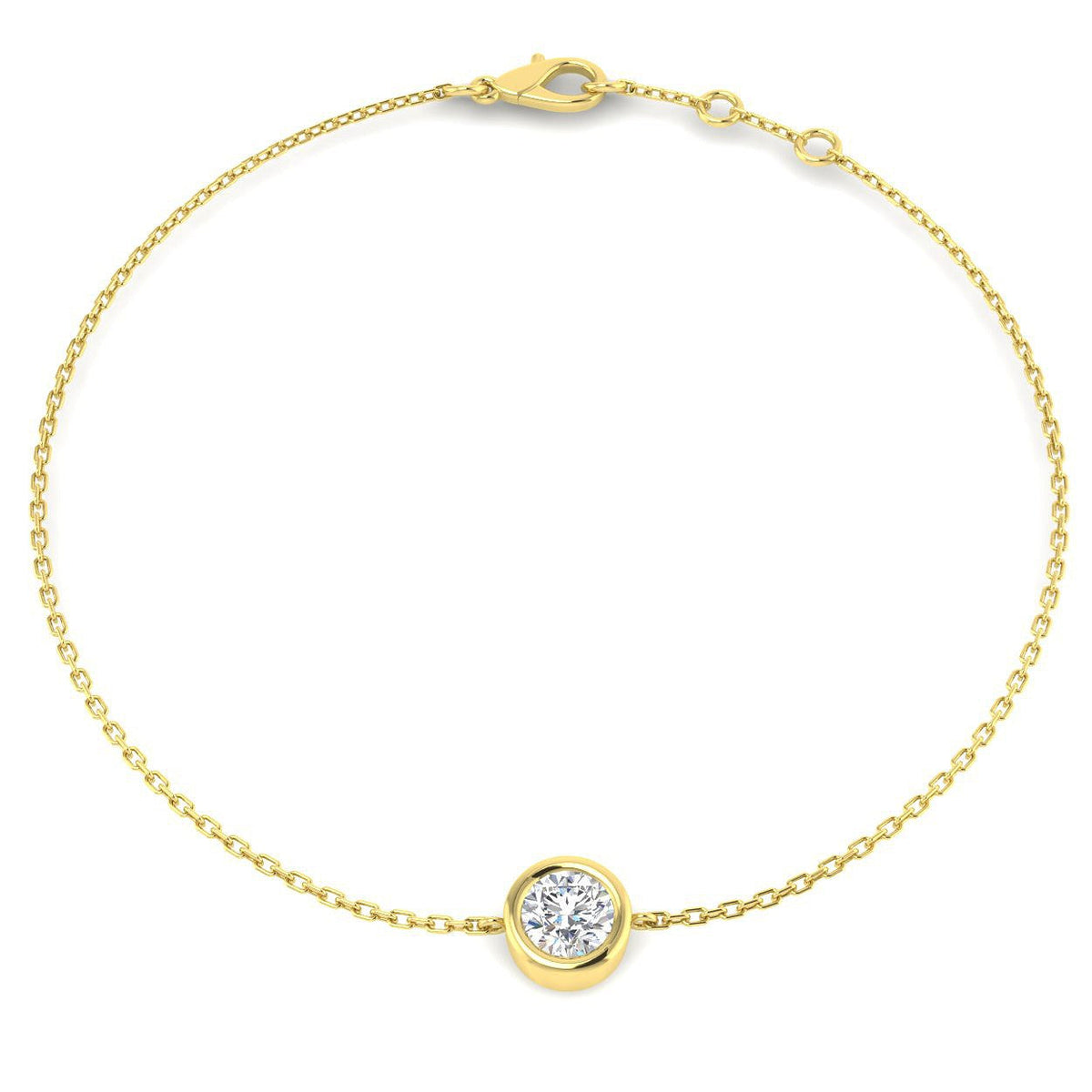 Natural Diamond Solitaire Bracelet in 10K/14K gold and platinum with certified lab-grown or natural diamonds