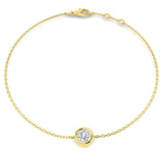 Natural Diamond Solitaire Bracelet in 10K/14K gold and platinum with certified lab-grown or natural diamonds