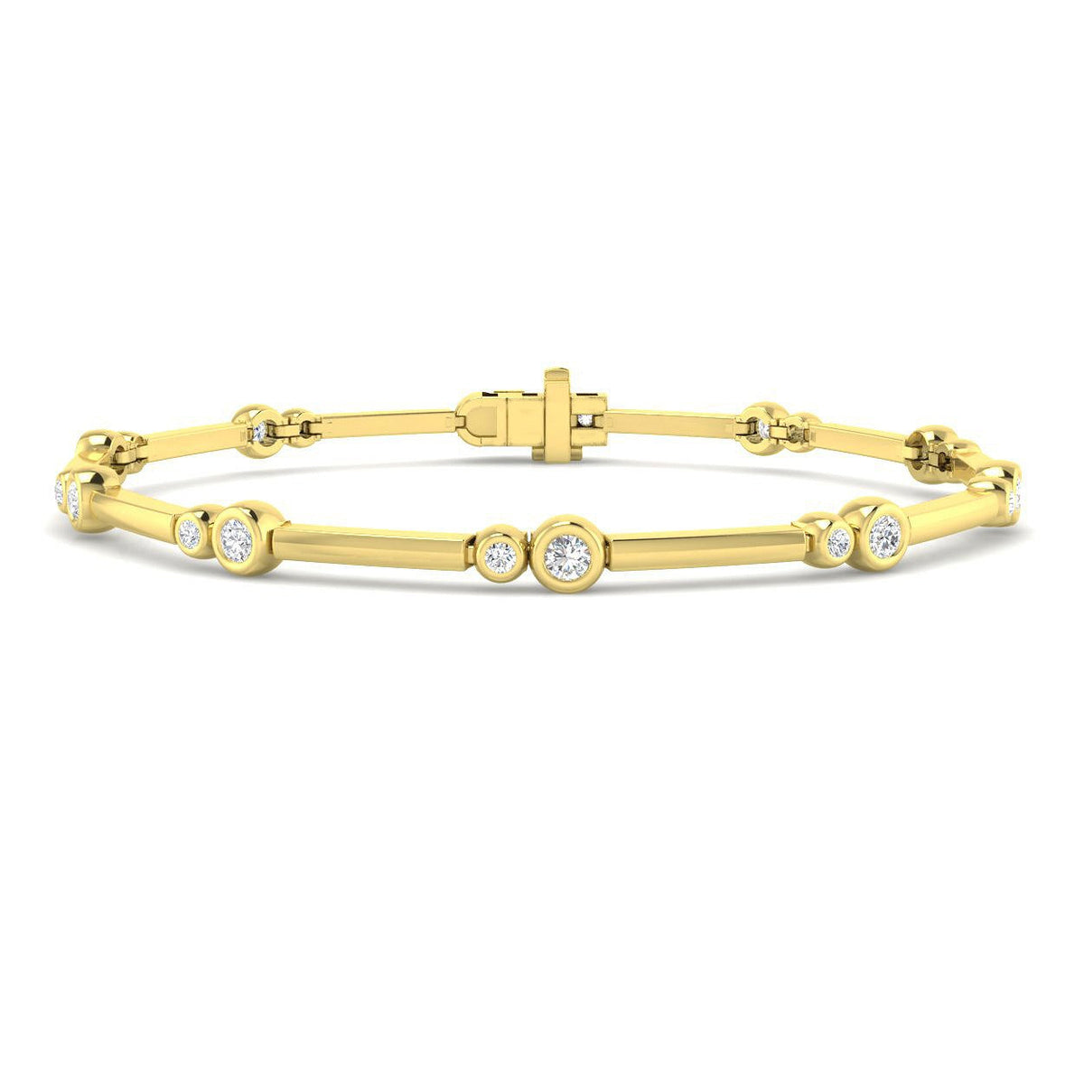 Platinum Lab Grown Diamond Station Bracelet in 10K/14K gold and platinum with certified lab-grown or natural diamonds