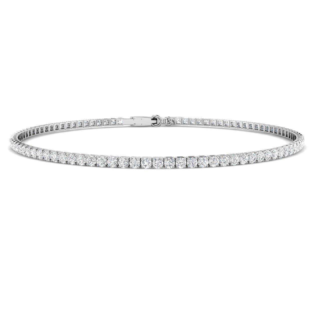 Round Cut Lab Grown Diamond Tennis Bracelet /Solid Gold with Secure Box Clasp in 10K/14K gold and platinum with certified lab-grown or natural diamonds
