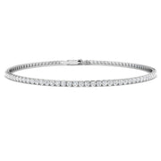 Round Cut Lab Grown Diamond Tennis Bracelet /Solid Gold with Secure Box Clasp in 10K/14K gold and platinum with certified lab-grown or natural diamonds