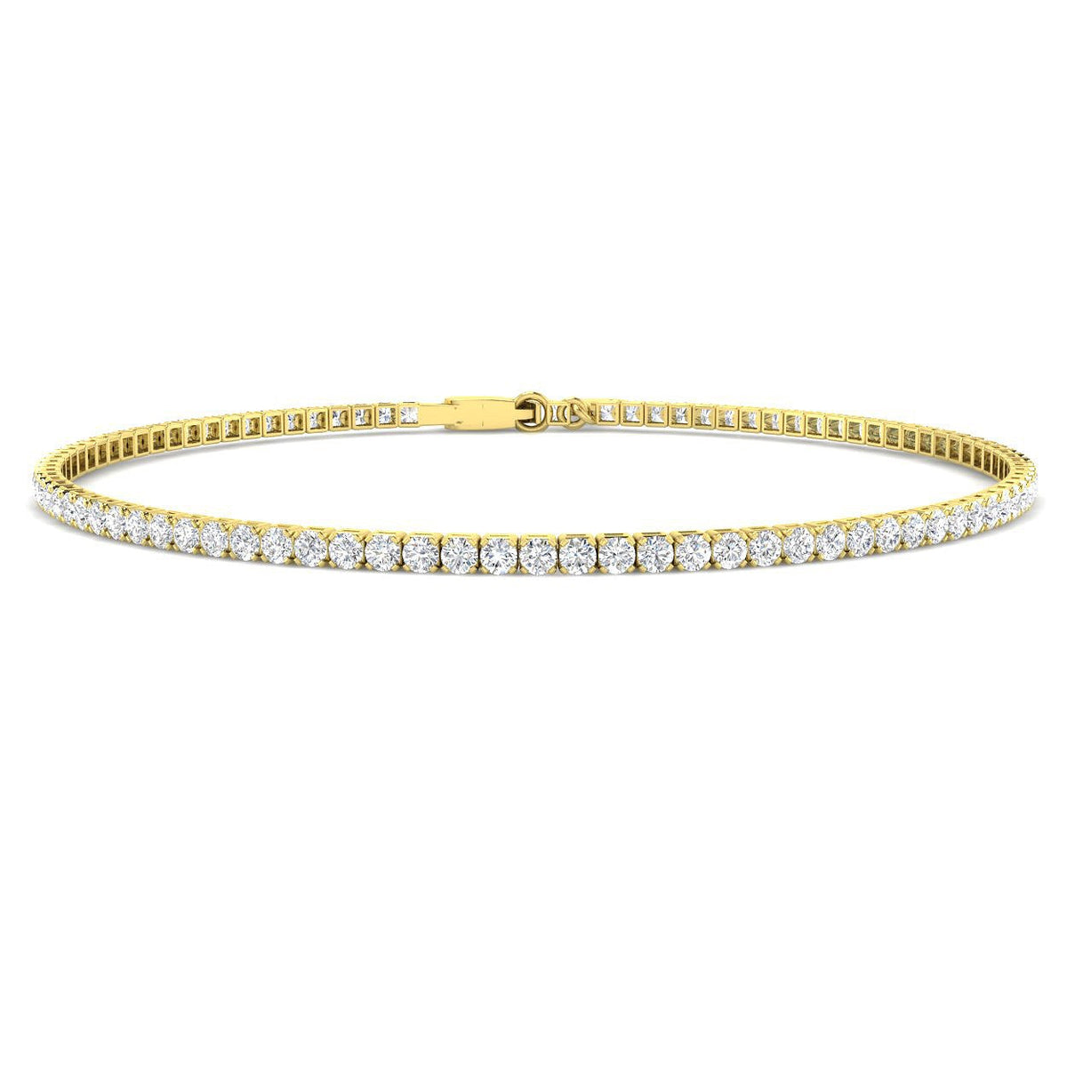 Round Cut Lab Grown Diamond Tennis Bracelet /Solid Gold with Secure Box Clasp in 10K/14K gold and platinum with certified lab-grown or natural diamonds