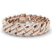 10.80ct Round Natural Pave Cuban Link Bracelet-Iced Out Curb Bracelet for Unisex in 10K/14K gold and platinum with certified lab-grown or natural diamonds