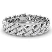 10.80ct Round Natural Pave Cuban Link Bracelet-Iced Out Curb Bracelet for Unisex in 10K/14K gold and platinum with certified lab-grown or natural diamonds