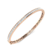Round Cut Lab Grown Diamond Prong Set Half Eternity Bangle / & in 10K/14K gold and platinum with certified lab-grown or natural diamonds