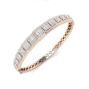 Lab Grown Baguette and Round Diamond Emerald Style Channel Prong Set Bangle in 10K/14K gold and platinum with certified lab-grown or natural diamonds