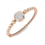 Round Cut Lab Diamond Pave Set Beaded Bangle -Solid Gold with Hinged Box Lock in 10K/14K gold and platinum with certified lab-grown or natural diamonds