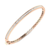 Round Cut Lab Grown Diamond Prong Set Half Eternity Bangle / & in 10K/14K gold and platinum with certified lab-grown or natural diamonds