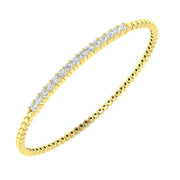 Lab Grown Round Cut Diamond Beaded Bangle with Hinged Box Lock in 10K/14K gold and platinum with certified lab-grown or natural diamonds