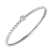 Natural Round Cut Diamond Bezel Set Beaded Fancy Bangle in 10K/14K gold and platinum with certified lab-grown or natural diamonds