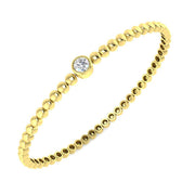 Natural Round Cut Diamond Bezel Set Beaded Fancy Bangle in 10K/14K gold and platinum with certified lab-grown or natural diamonds
