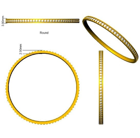 Premium Platinum Natural Round Cut Prong Set Diamond Eternity Bangle with Hinged Box Lock in 10K/14K gold and platinum with certified lab-grown or natural diamonds