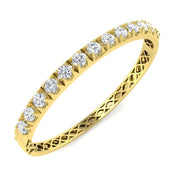 Round Natural Diamond Prong Set Eternity Bangle with Hinged Box Clasp in 10K/14K gold and platinum with certified lab-grown or natural diamonds