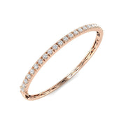 Lab Grown Diamond Prong Set Half Eternity Bangle for Women with Hinged Lock in 10K/14K gold and platinum with certified lab-grown or natural diamonds
