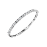 Lab Grown Diamond Prong Set Half Eternity Bangle for Women with Hinged Lock in 10K/14K gold and platinum with certified lab-grown or natural diamonds