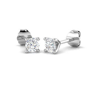 Stud Earrings with Cushion Cut Diamond Bezel Set - 0.5ct in 10K/14K gold and platinum with certified lab-grown or natural diamonds