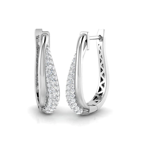 0.75 Carat Natural/Lab-Grown Round Diamond Hoop Earring in Gold - UK Hallmarked in 10K/14K gold and platinum with certified lab-grown or natural diamonds