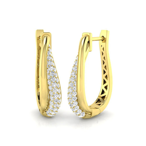 0.75 Carat Natural/Lab-Grown Round Diamond Hoop Earring in Gold - UK Hallmarked in 10K/14K gold and platinum with certified lab-grown or natural diamonds