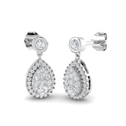 Corey Gold Diamond Drop & Trilogy Earrings - Exquisite Luxury Jewel in 10K/14K gold and platinum with certified lab-grown or natural diamonds