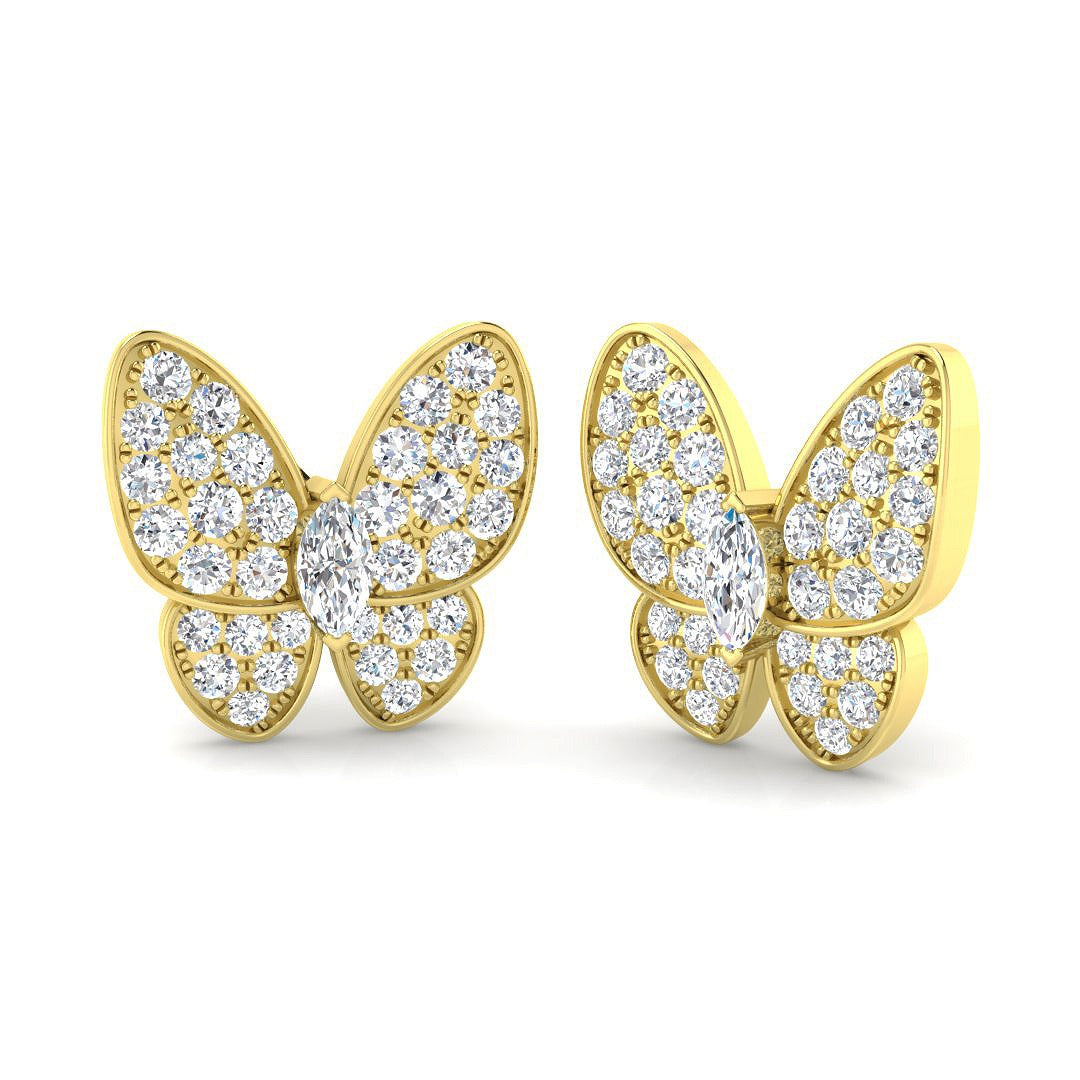 3ct Gold Diamond Shape Earrings - Elegant Luxury Jewelry in 10K/14K gold and platinum with certified lab-grown or natural diamonds