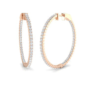 Hoop Earrings - 1.75ct To 2.75ct Pave Set Sparkle in 10K/14K gold and platinum with certified lab-grown or natural diamonds