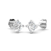 Solitaire Diamond Earrings with Round Brilliant Cut - 0.50ct in 10K/14K gold and platinum with certified lab-grown or natural diamonds