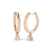 Emlyn Gold Drop & Trilogy Diamond Earrings - Elegant Luxury Jewelry in 10K/14K gold and platinum with certified lab-grown or natural diamonds