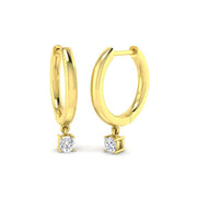 Emlyn Gold Drop & Trilogy Diamond Earrings - Elegant Luxury Jewelry in 10K/14K gold and platinum with certified lab-grown or natural diamonds