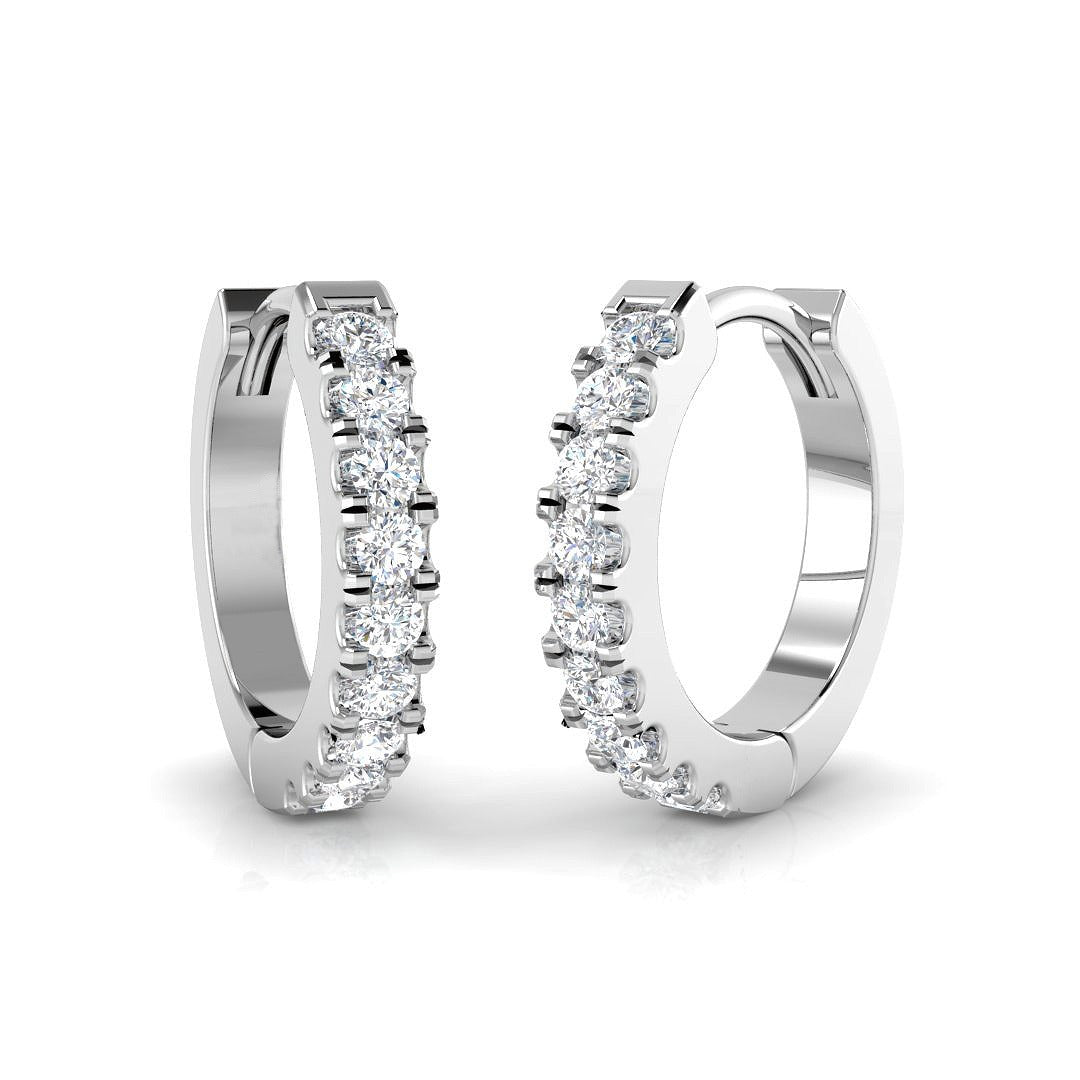 Hoop Diamond Earrings 0.33 in 10K/14K gold and platinum with certified lab-grown or natural diamonds