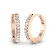 Elegant 0.2 Ct Round Diamond Hoop Earrings in 10K/14K gold and platinum with certified lab-grown or natural diamonds