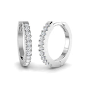 Elegant 0.2 Ct Round Diamond Hoop Earrings in 10K/14K gold and platinum with certified lab-grown or natural diamonds