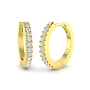Elegant 0.2 Ct Round Diamond Hoop Earrings in 10K/14K gold and platinum with certified lab-grown or natural diamonds
