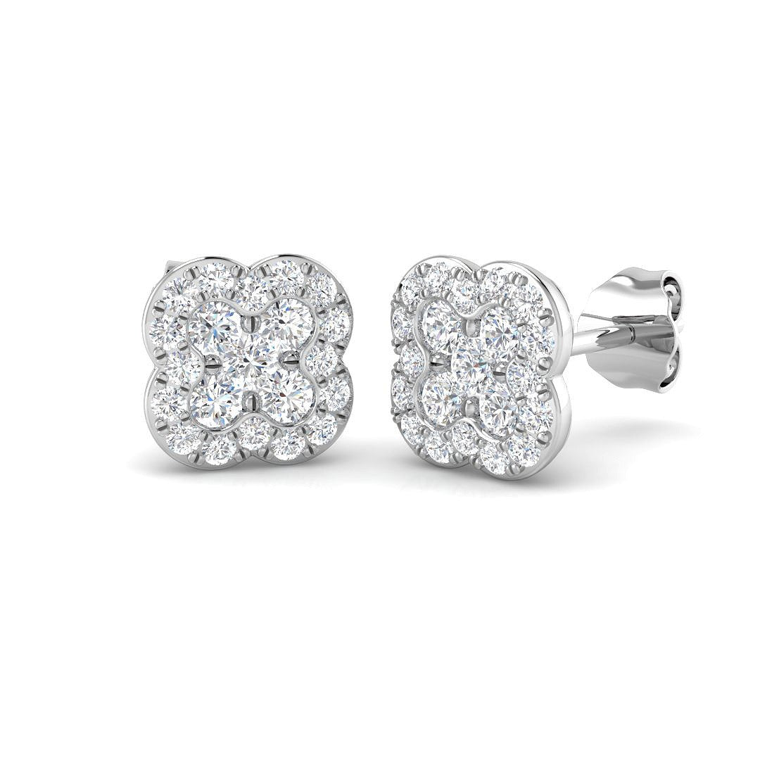 Daypy Clover Diamond Earrings in Gold - 0.5ct to 1.25ct Luxury Jewelry in 10K/14K gold and platinum with certified lab-grown or natural diamonds