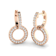 Tippy Gold Drop & Trilogy Diamond Earrings - Elegant 0.5ct Luxury in 10K/14K gold and platinum with certified lab-grown or natural diamonds