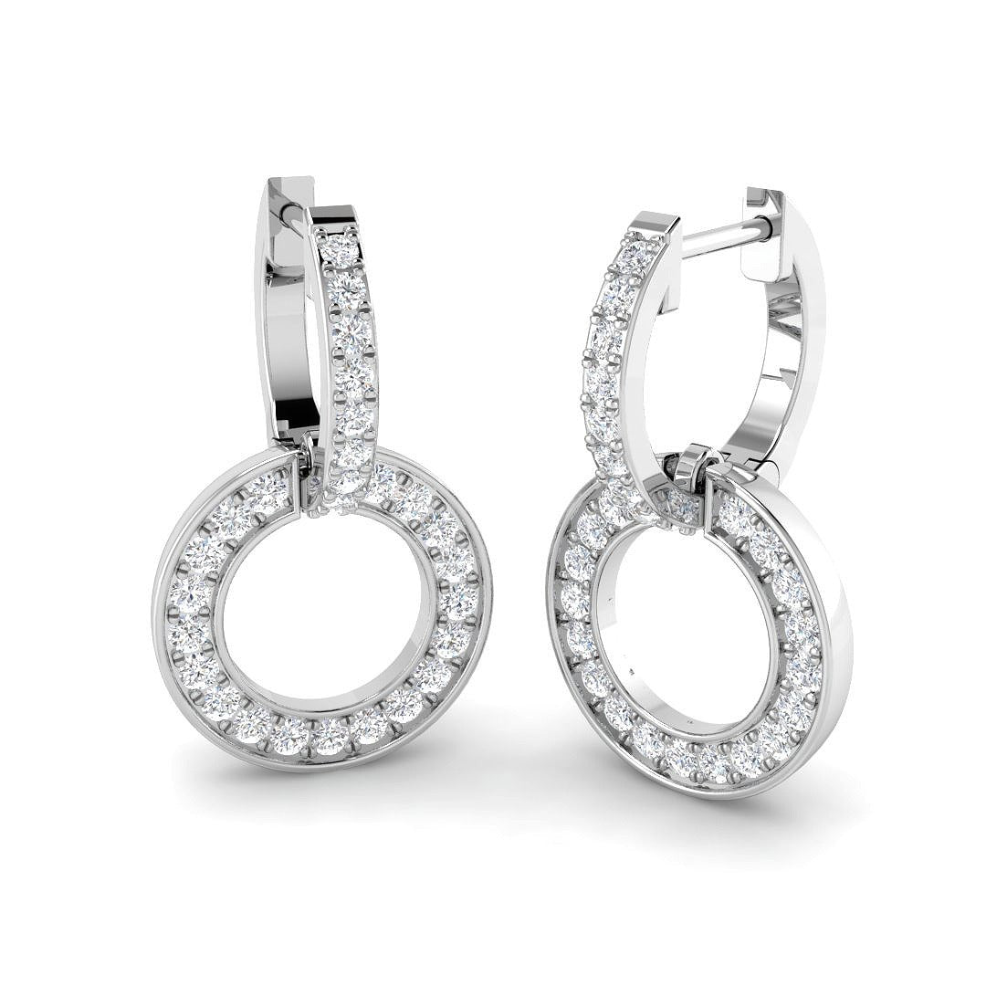 Tippy Gold Drop & Trilogy Diamond Earrings - Elegant 0.5ct Luxury in 10K/14K gold and platinum with certified lab-grown or natural diamonds