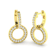 Tippy Gold Drop & Trilogy Diamond Earrings - Elegant 0.5ct Luxury in 10K/14K gold and platinum with certified lab-grown or natural diamonds
