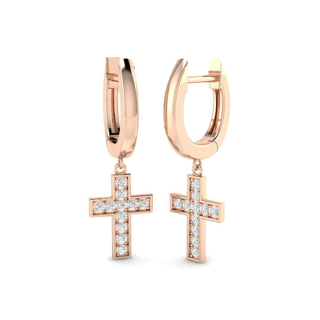 Elegant Gold Drop Trilogy Diamond Earrings - Tulky, 0.2ct Luxury in 10K/14K gold and platinum with certified lab-grown or natural diamonds