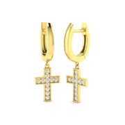 Elegant Gold Drop Trilogy Diamond Earrings - Tulky, 0.2ct Luxury in 10K/14K gold and platinum with certified lab-grown or natural diamonds