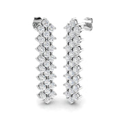 Lusmy 3ct Gold Drop & Trilogy Diamond Earrings - Luxurious Jewelry Gift in 10K/14K gold and platinum with certified lab-grown or natural diamonds