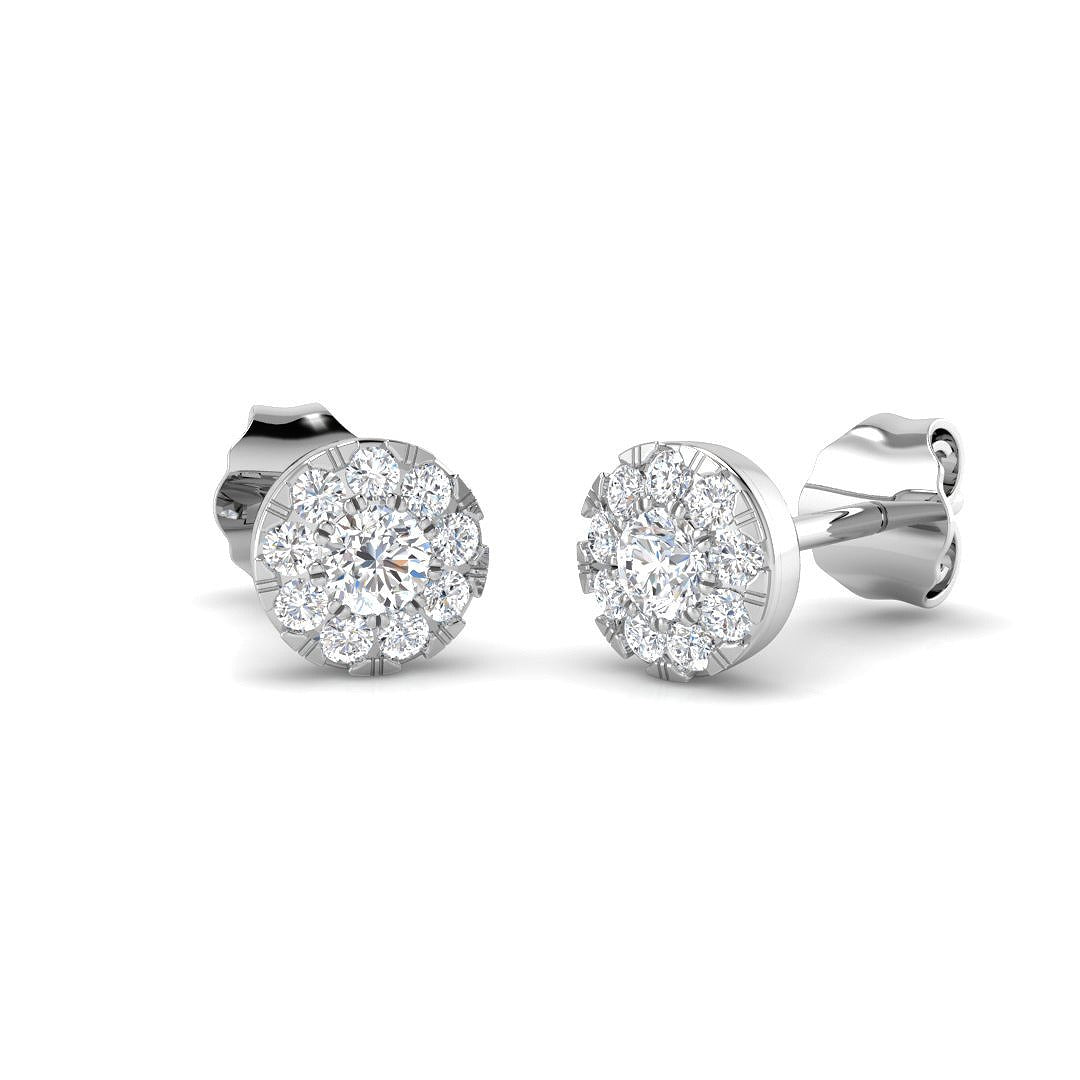 Stunning 0.33 Ct Diamond Cluster Stud Earrings - Exquisite Luxury Jewelry in 10K/14K gold and platinum with certified lab-grown or natural diamonds