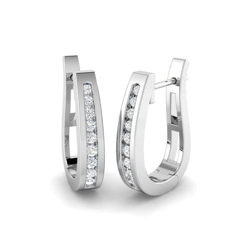 0.5 Ct Elegant Gold Hoop Earrings in 10K/14K gold and platinum with certified lab-grown or natural diamonds