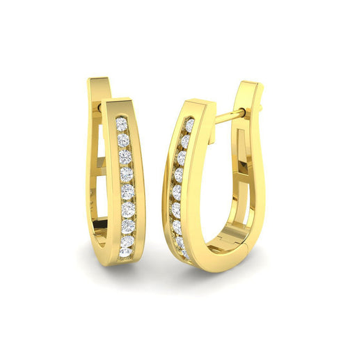 0.5 Ct Elegant Gold Hoop Earrings in 10K/14K gold and platinum with certified lab-grown or natural diamonds
