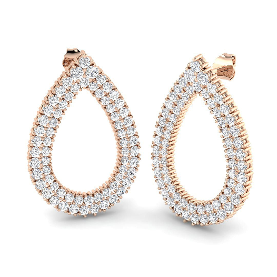Elegant 4.0Ct Gold Teardrop Diamond Earrings in in 10K/14K gold and platinum with certified lab-grown or natural diamonds