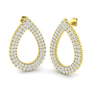 Elegant 4.0Ct Gold Teardrop Diamond Earrings in in 10K/14K gold and platinum with certified lab-grown or natural diamonds