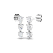 Luzby 1ct Gold Drop & Trilogy Diamond Earrings - Luxury Jewelry Gift in 10K/14K gold and platinum with certified lab-grown or natural diamonds